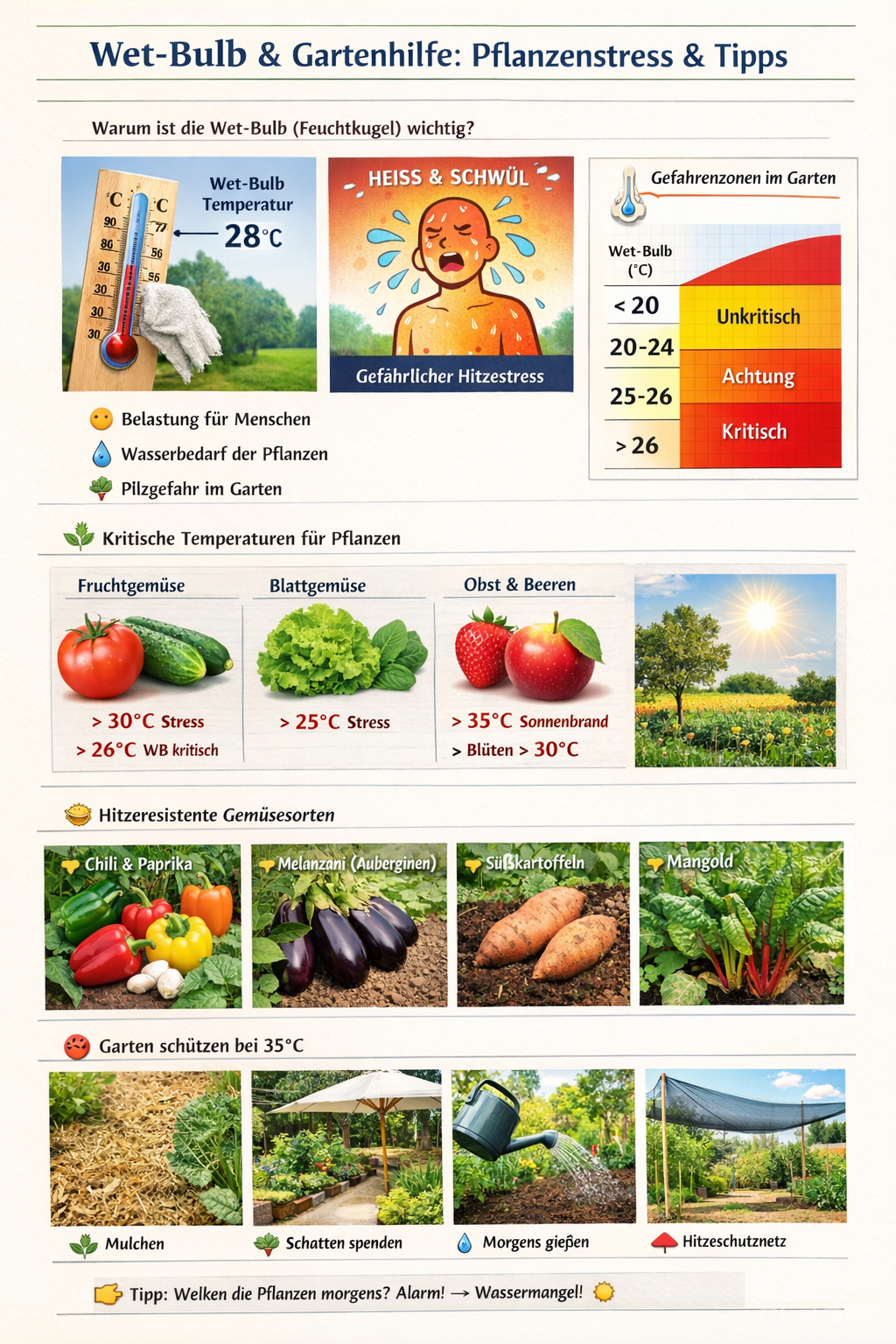 Wet-Bulb und Gartenhilfe Chart